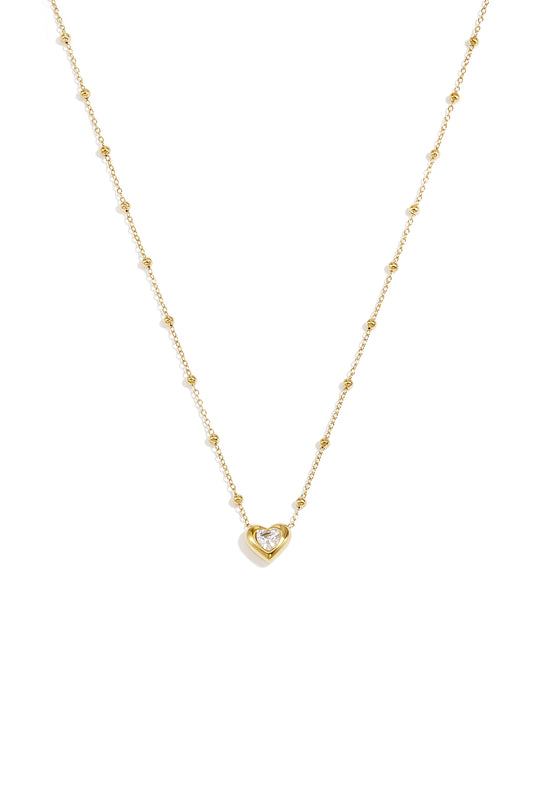 14K vergulde roestvrijstalen hangerkettingen met hartje, eenvoudige dagelijkse sieraden uit de Simple Series voor dames.