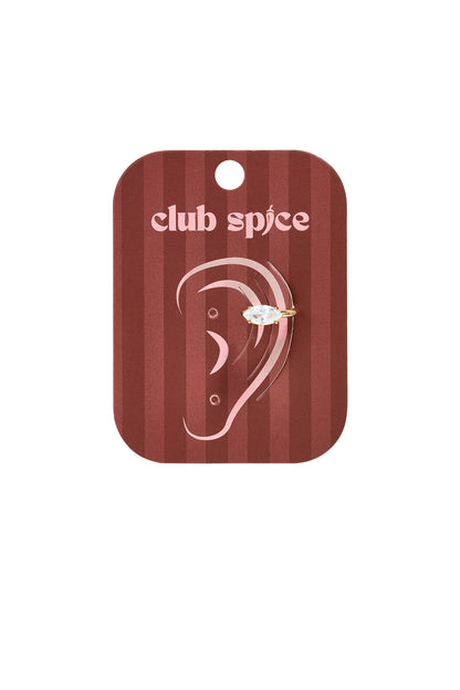 Roestvrijstalen oormanchetten in ovale vorm, eenvoudige dagelijkse sieraden uit de Simple Series voor dames.