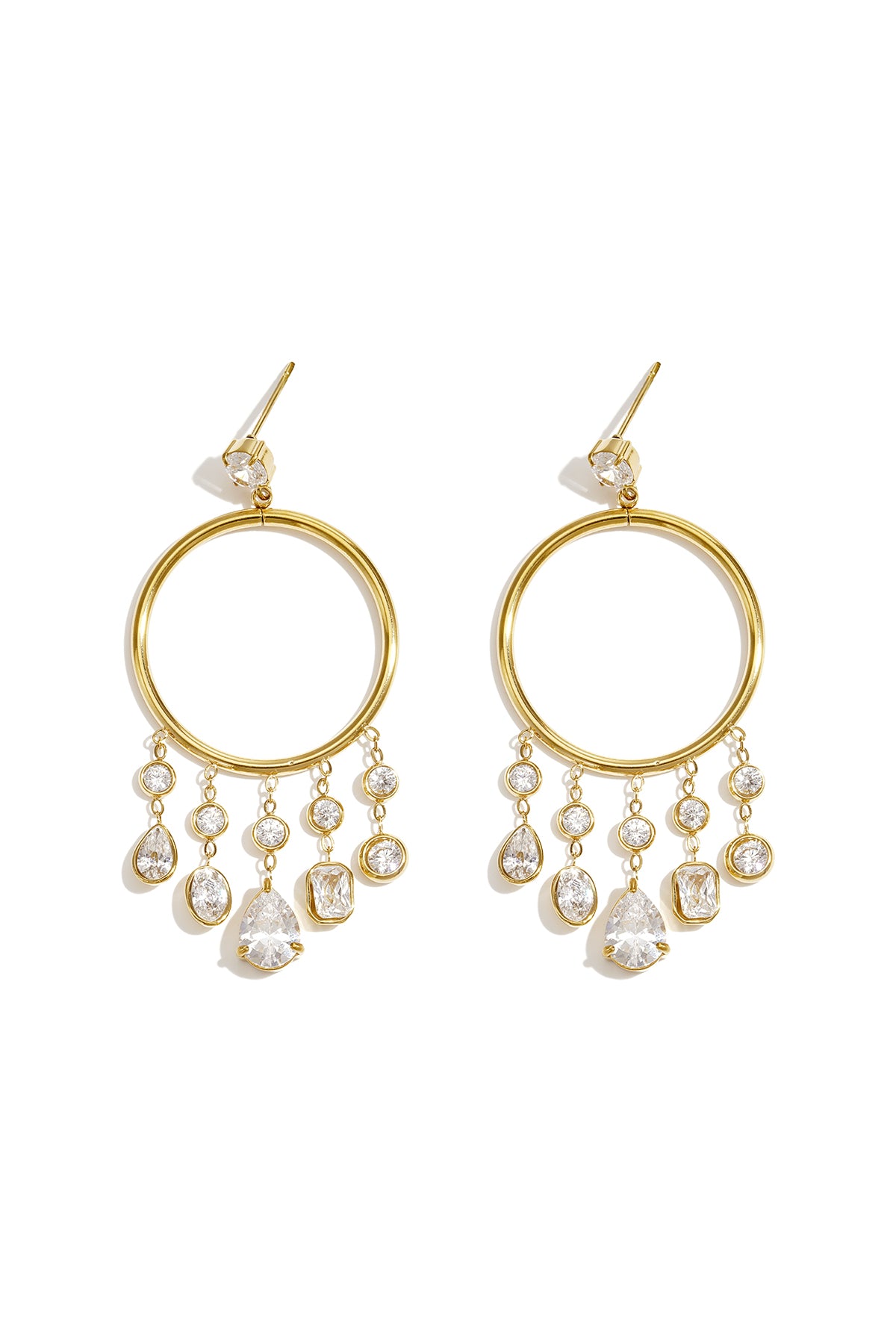 Hangende oorbellen van roestvrij staal in druppelvorm, elegant, geschikt voor feestjes en bijeenkomsten, luxe serie damessieraden
