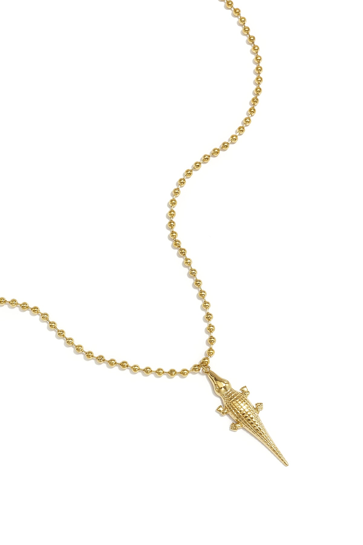 Statement ketting met krokodilbedel