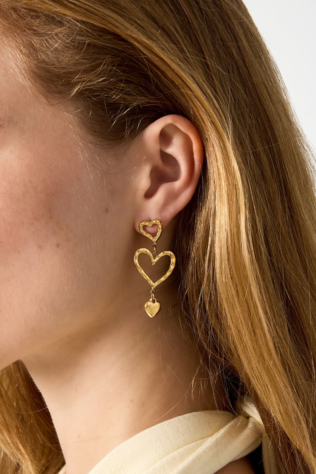 Oorbellen van roestvrij staal met hartjesmotief, casual en eenvoudig voor dagelijks gebruik, dames sieraden