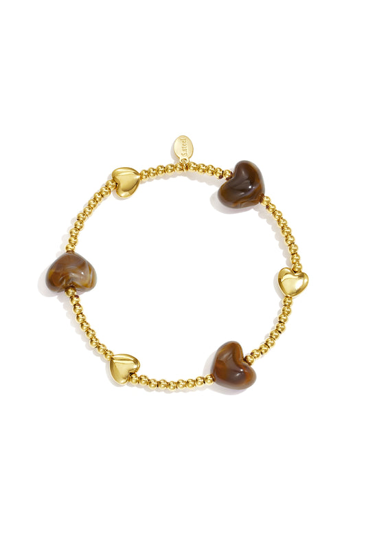 Roestvrijstalen bedelarmbanden met hartje, eenvoudige dagelijkse serie, dames sieraden