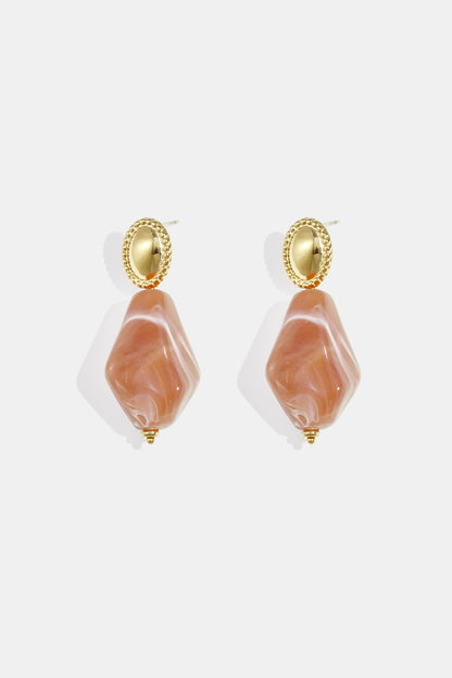 Oorbellen met natuursteen look