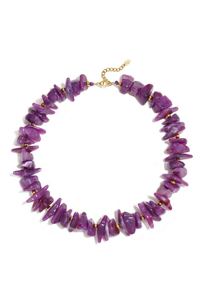 Kralen ketting met verschillende vormen en kleuren steentjes
