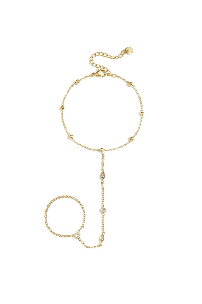 Handchain met ovale en ronde steentjes