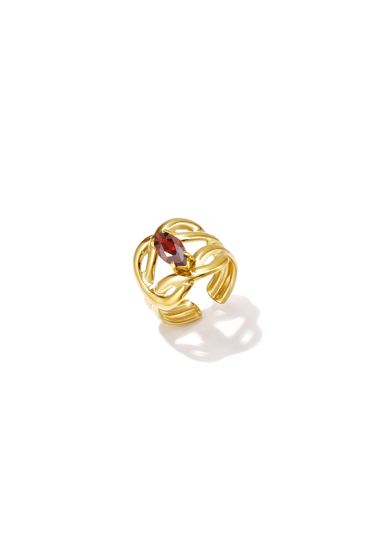 Opvallende ringen van roestvrij staal met een onregelmatige vorm, casual en eenvoudig, uit de casual collectie voor dagelijks gebruik. Damessieraden.