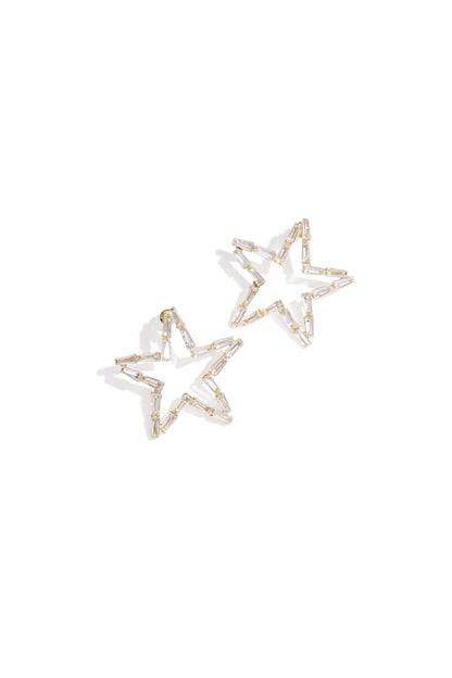 Koperen oorbellen met ster, elegante kerst, luxe serie, damessieraden