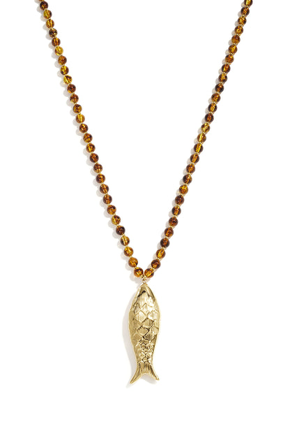 Acryl lange kettingen met vismotief, eenvoudige dagelijkse sieraden uit de Simple Series voor dames.