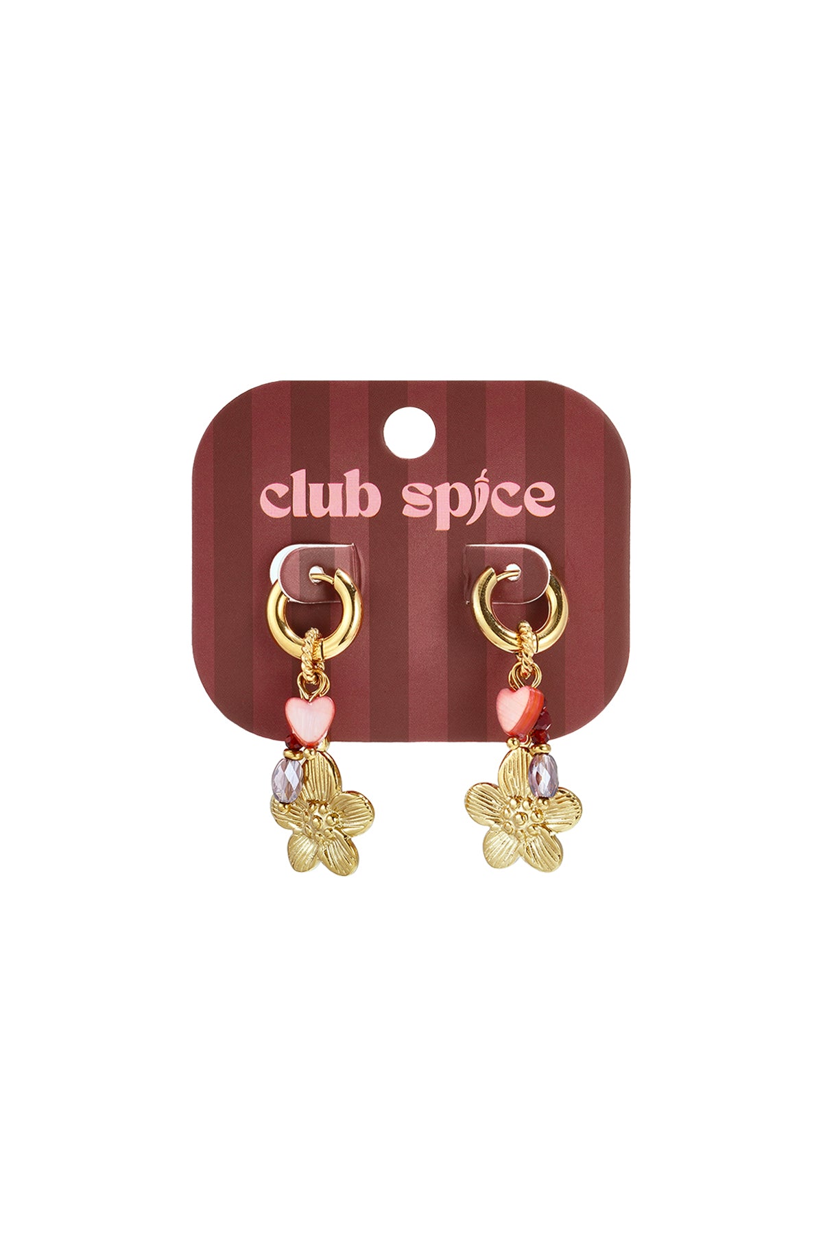 Roestvrijstalen hangende oorbellen met bloemmotief, eenvoudige dagelijkse sieraden uit de Simple-serie voor dames.