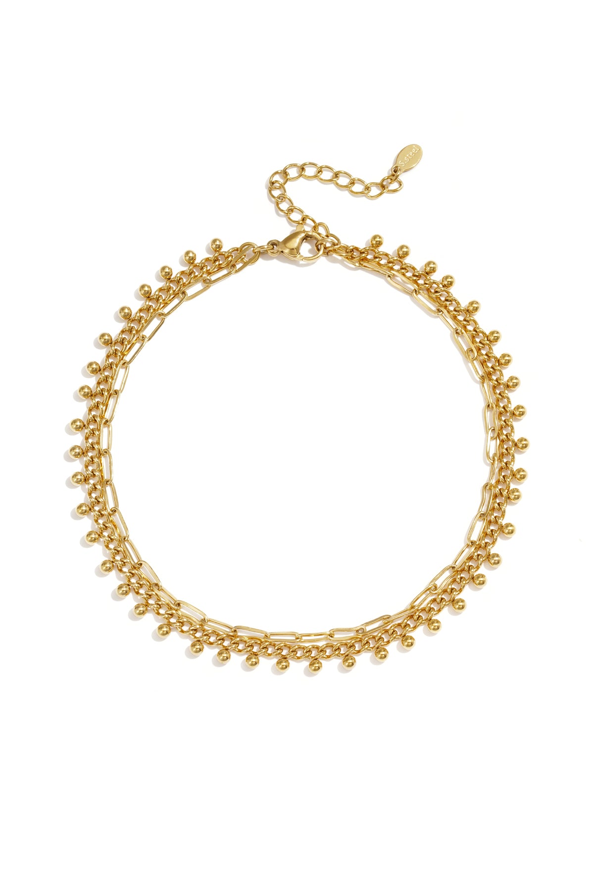 Enkelbandjes van roestvrij staal met schakelketting, casual en eenvoudig, voor dagelijks gebruik, damessieraden.