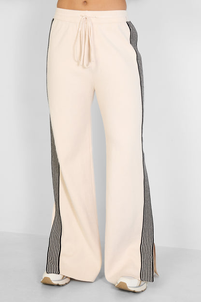 gebreide broek met strepen