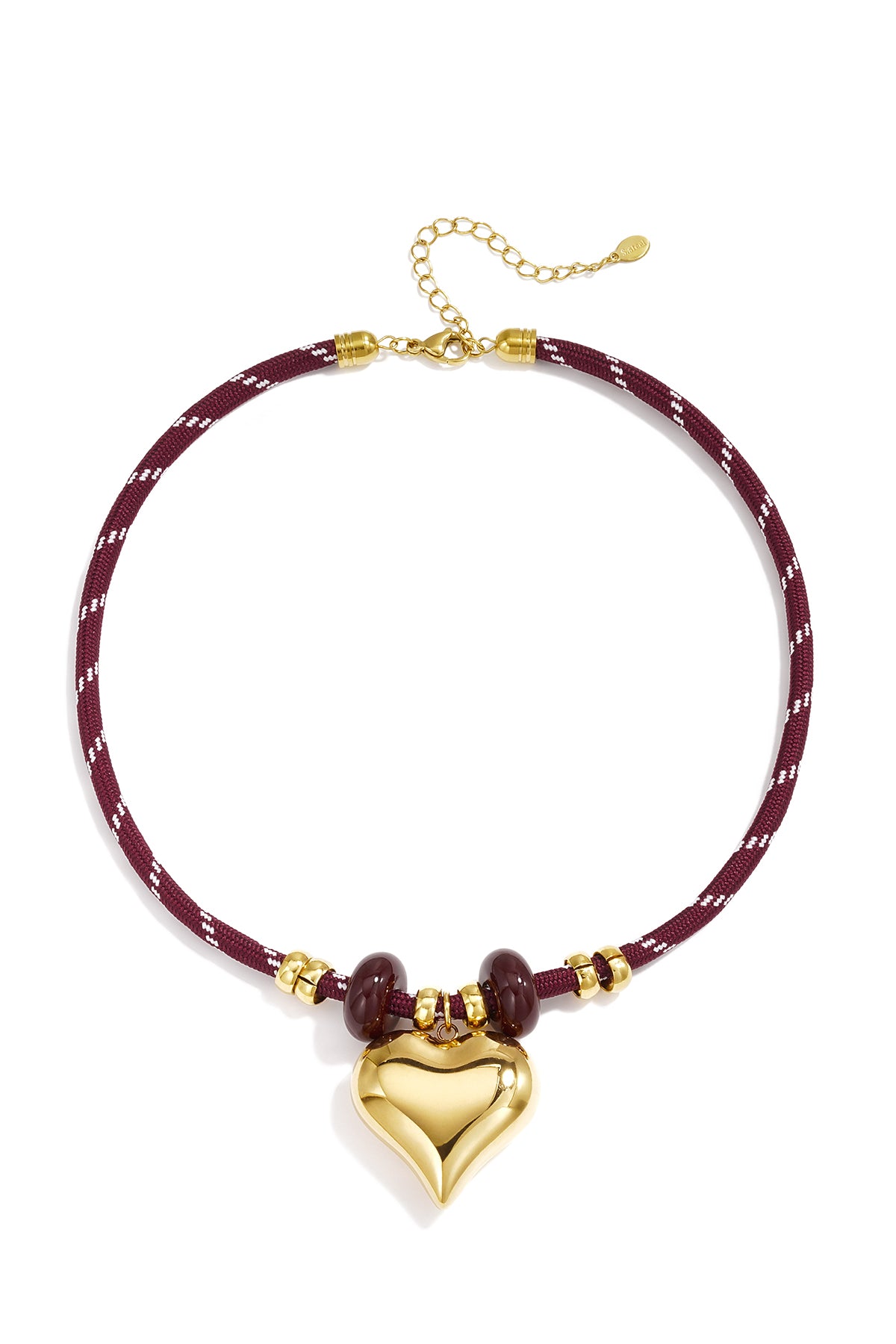 Gevlochten roestvrijstalen ketting met hartje, eenvoudige dagelijkse serie, dames sieraden