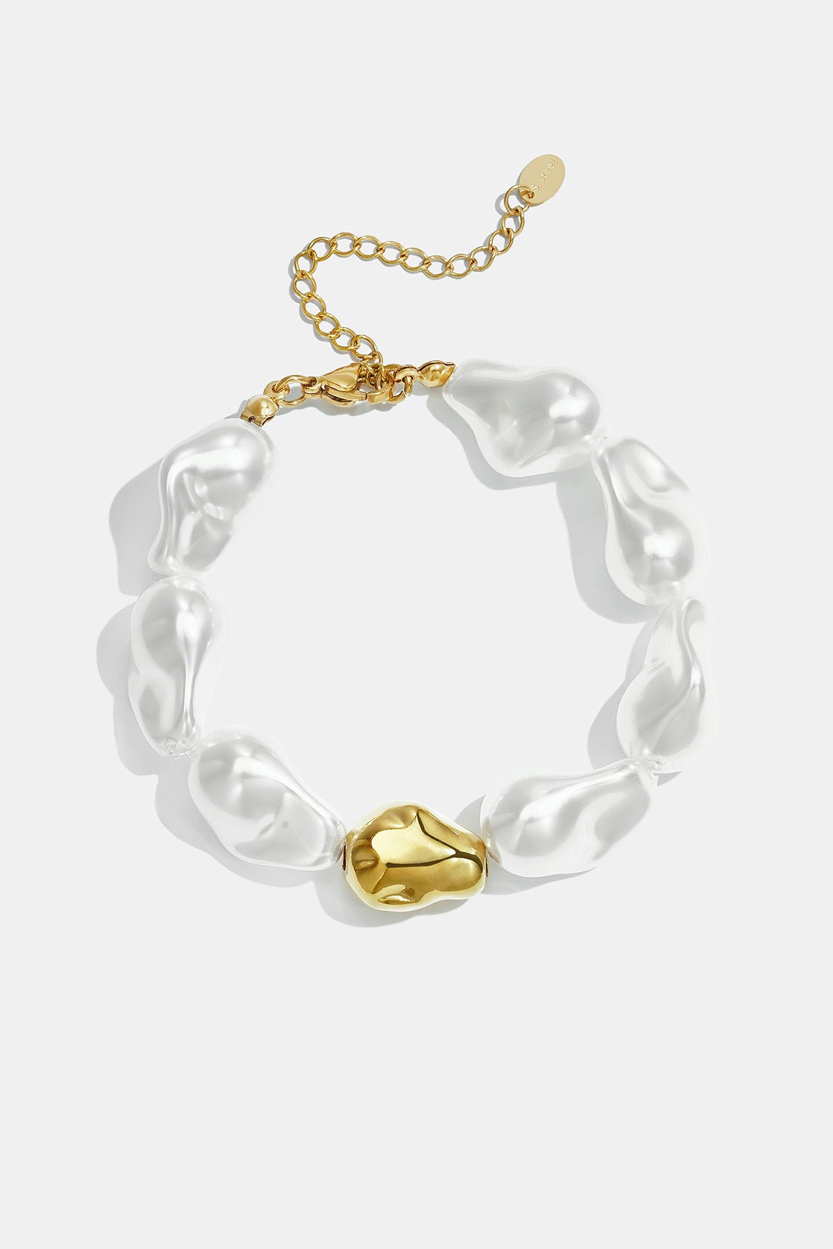 Roestvrijstalen kralenarmbanden met onregelmatige vorm, eenvoudige, alledaagse serie, damessieraden