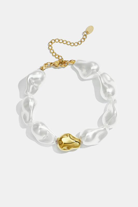 Roestvrijstalen kralenarmbanden met onregelmatige vorm, eenvoudige, alledaagse serie, damessieraden