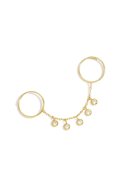 Ringen van roestvrij staal met edelstenen, Circle Simple Daily Simple Series, dames sieraden