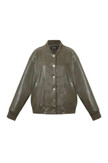 Woven Polyester Fiber Vrouwen Bomber Jas Fall/Winter Street Stijl
