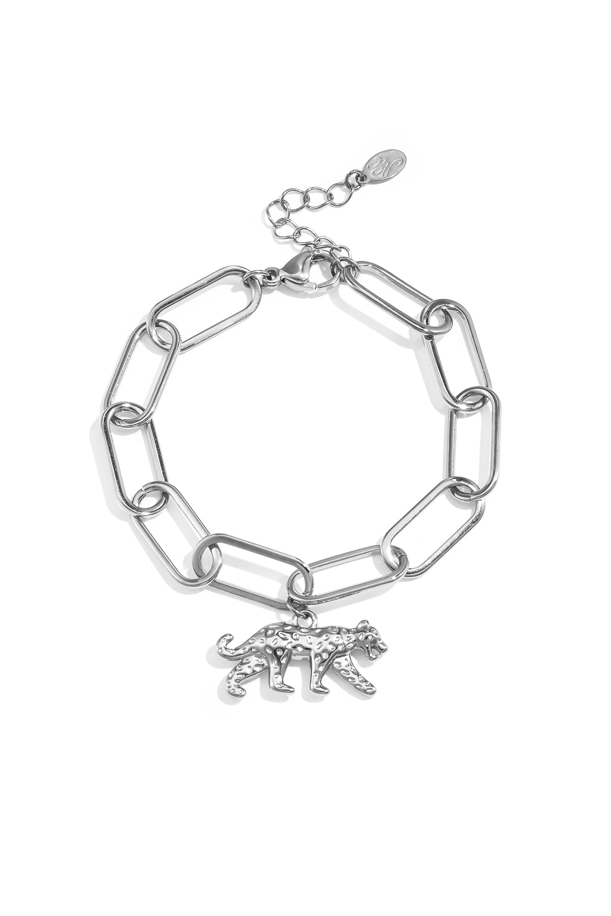 Schakelarmband met panterbedel