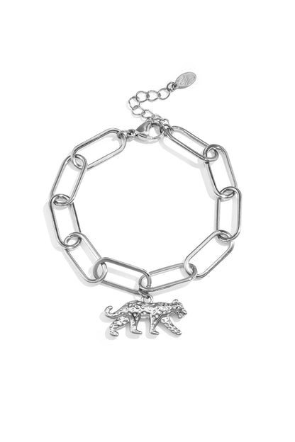 Schakelarmband met panterbedel