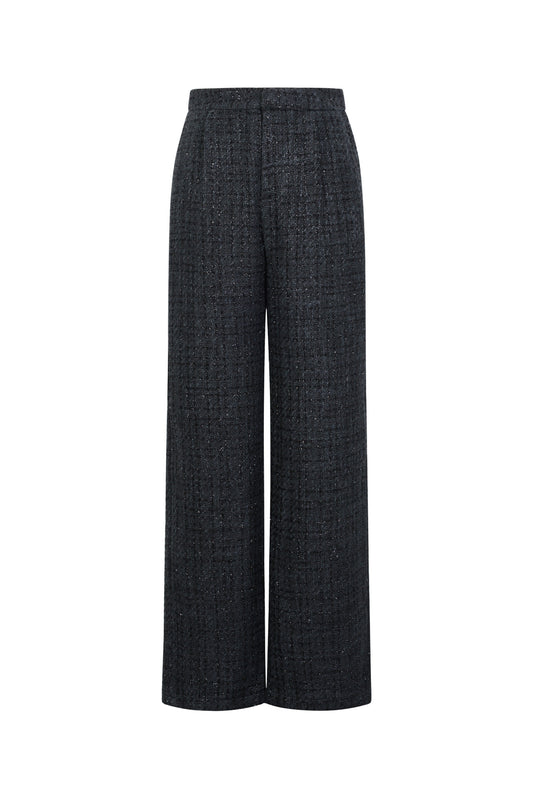 Geweven Polyestervezel Vrouwen Rechte Broeken Elegante Ruitjes Herfst/Winter