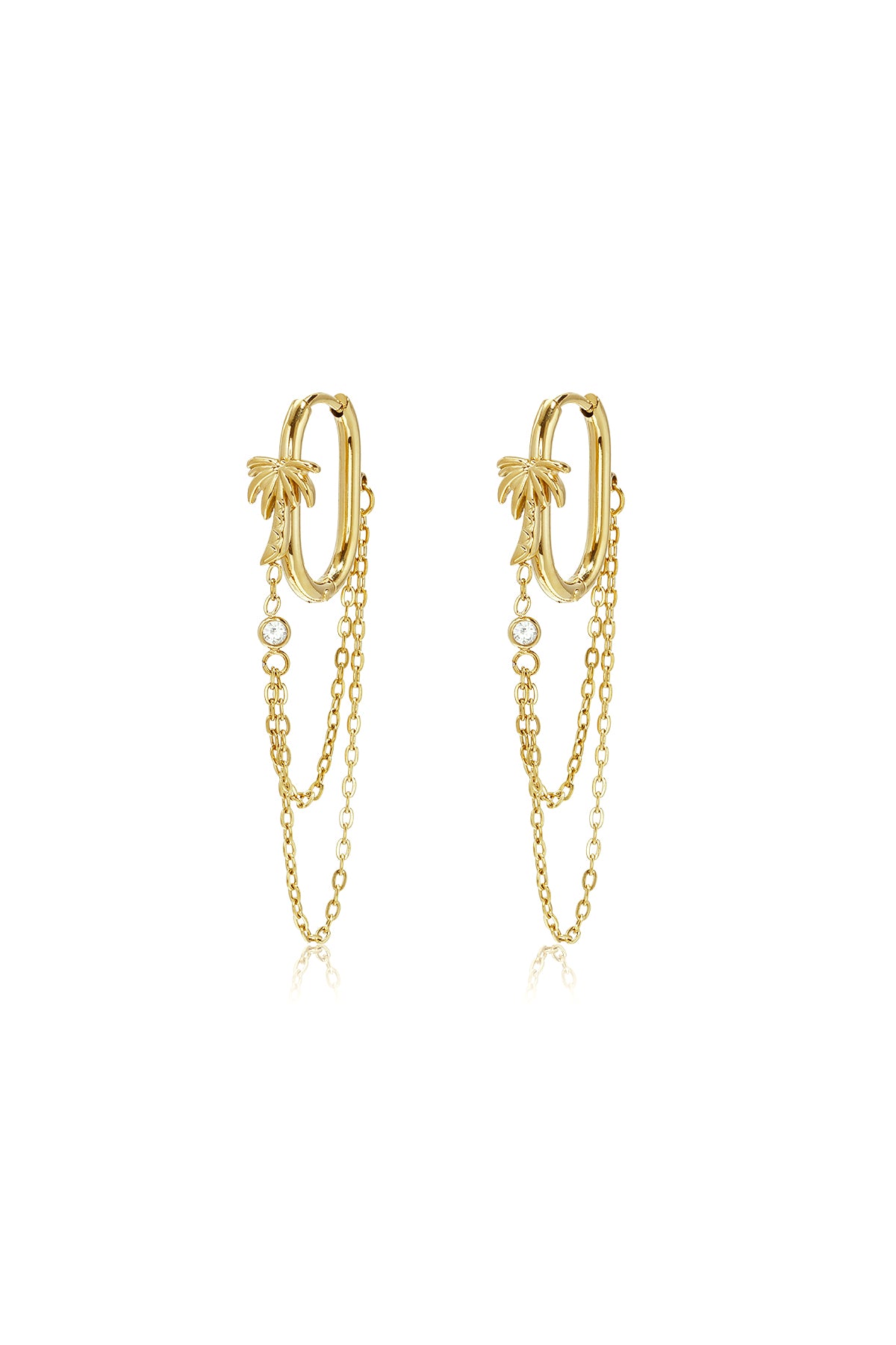Hangende oorbellen met ketting, eenvoudige, alledaagse, simpele serie, damessieraden
