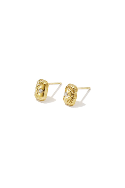 Roestvrijstalen oorknopjes met duivelsoogmotief, eenvoudige dagelijkse sieraden uit de Simple Series voor dames.
