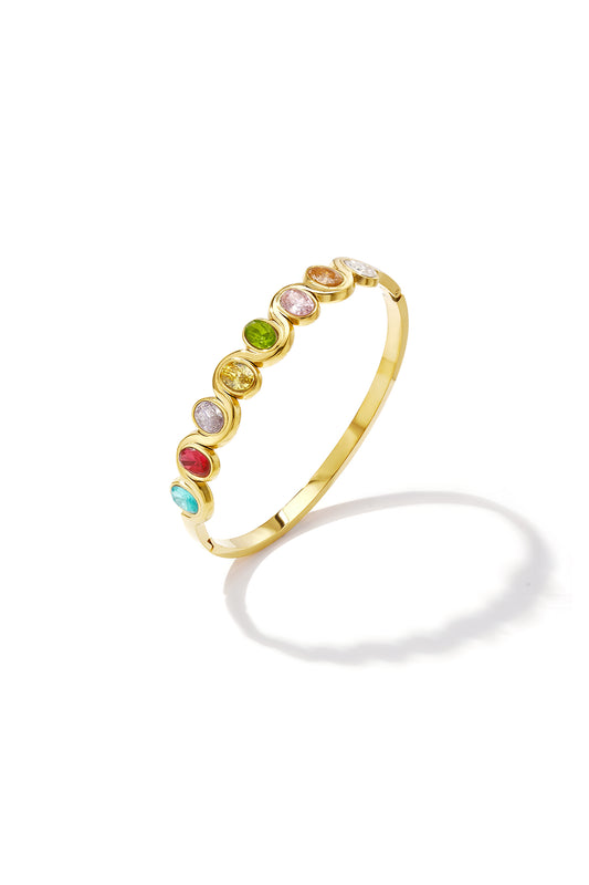Roestvrijstalen armbanden in ovale vorm, eenvoudige dagelijkse sieraden uit de Simple Series voor dames.