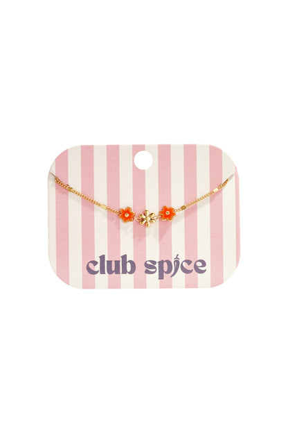 Armband met gekleurde bloemetjes
