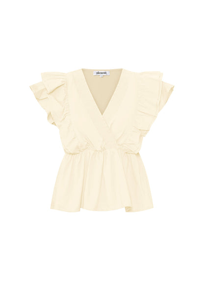 Elegant Ruffle Edge Sleeveless Top for Spring/Summer