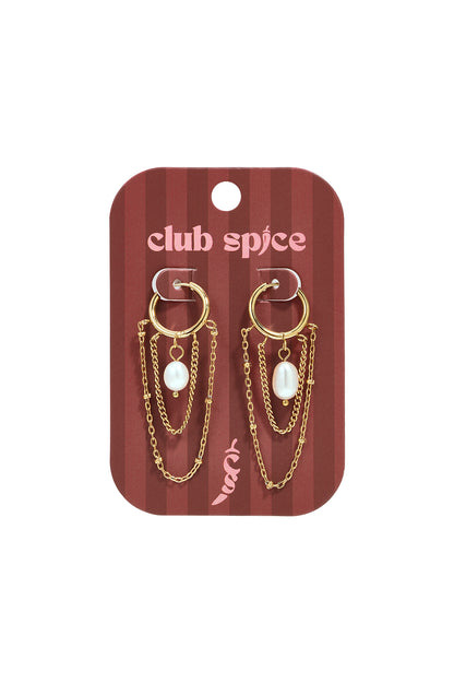 Oorbellen met hangertjes van roestvrij staal en ketting, Simple Daily Simple Series, damessieraden