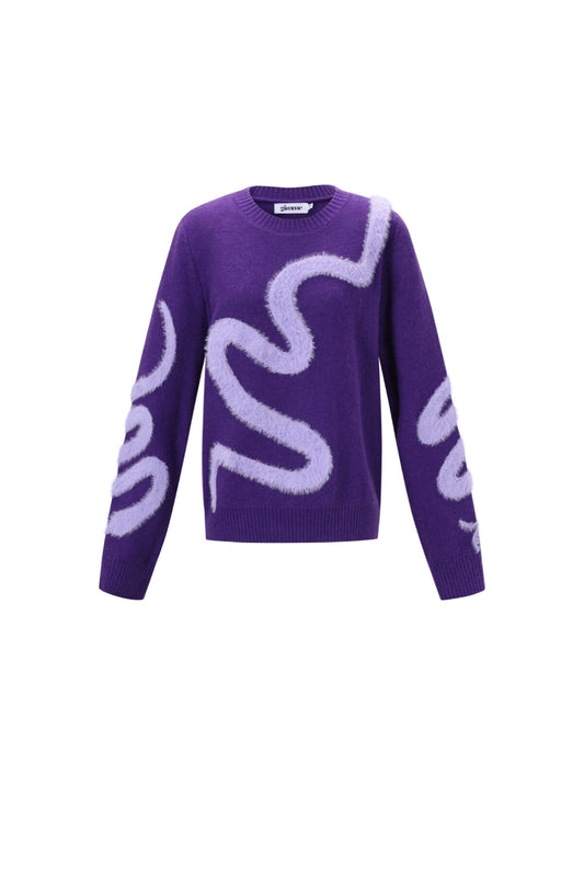 Gebreide Polyestervezel Vrouwen Truien Casual Kleurcontrast
