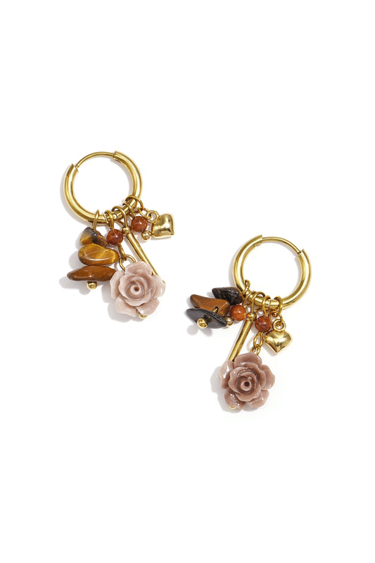 Oorbellen van roestvrij staal met bloemenmotief, casual, dagelijks, eenvoudig, serie, damessieraden