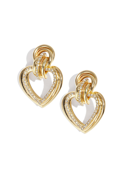IJzeren oorbellen met hartvormige hanger, elegante kerst, luxe serie, damessieraden