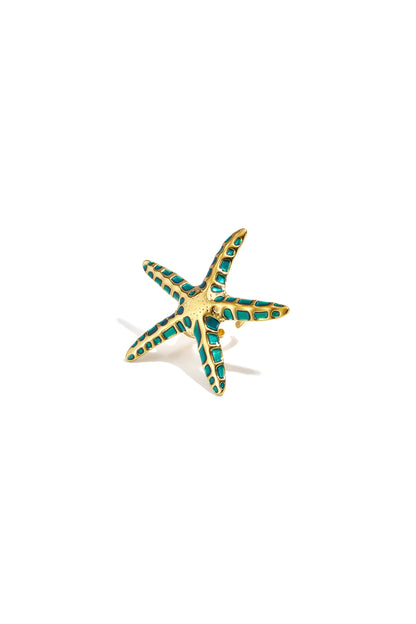 Opvallende ringen van roestvrij staal met een zeestermotief, geschikt voor vakantie, strand of romantische momenten. Damessieraden.