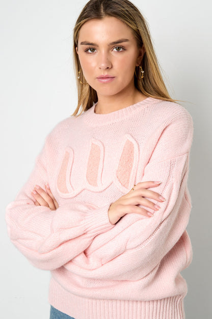 Gebreide Polyestervezel Vrouwen Truien Casual Letters
