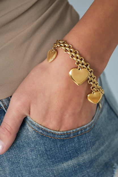 Trio gewaagde hart armband