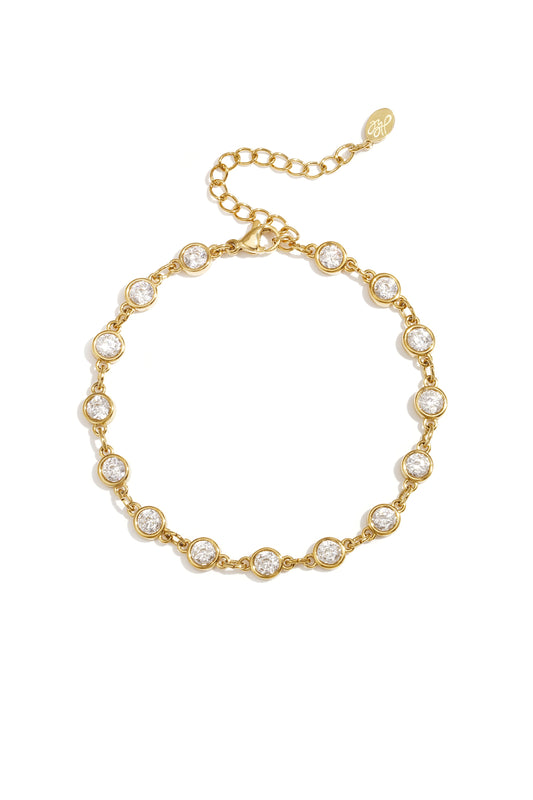 Armband met ronde zirkonia steentjes