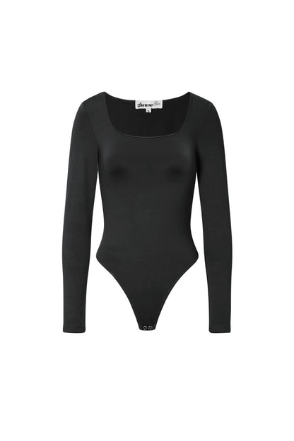 Gebreide Nylon Shapewear Bodysuit Basis Solide Kleur