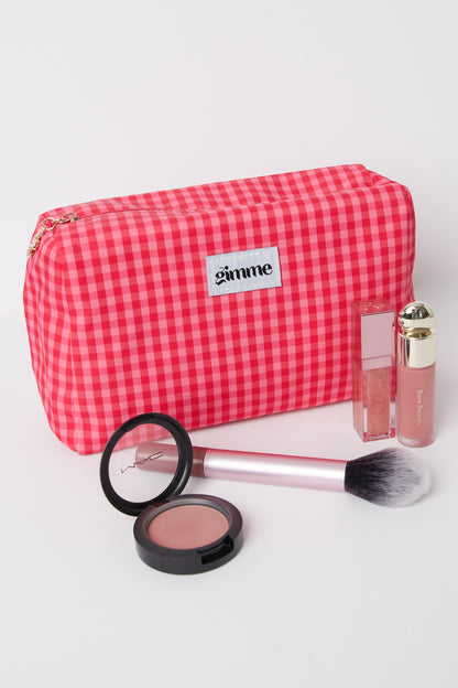 Make-up tasjes met ruitjespatroon, casual, polyester, dagelijkse accessoires