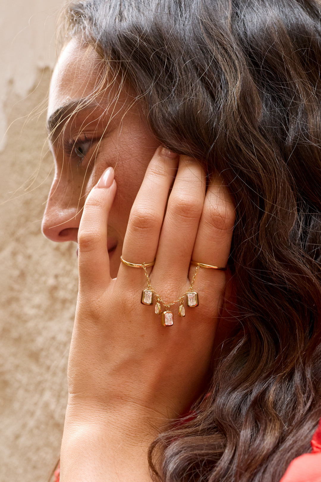 Ringen van roestvrij staal met edelstenen, geometrische vorm, eenvoudige dagelijkse collectie, dames sieraden