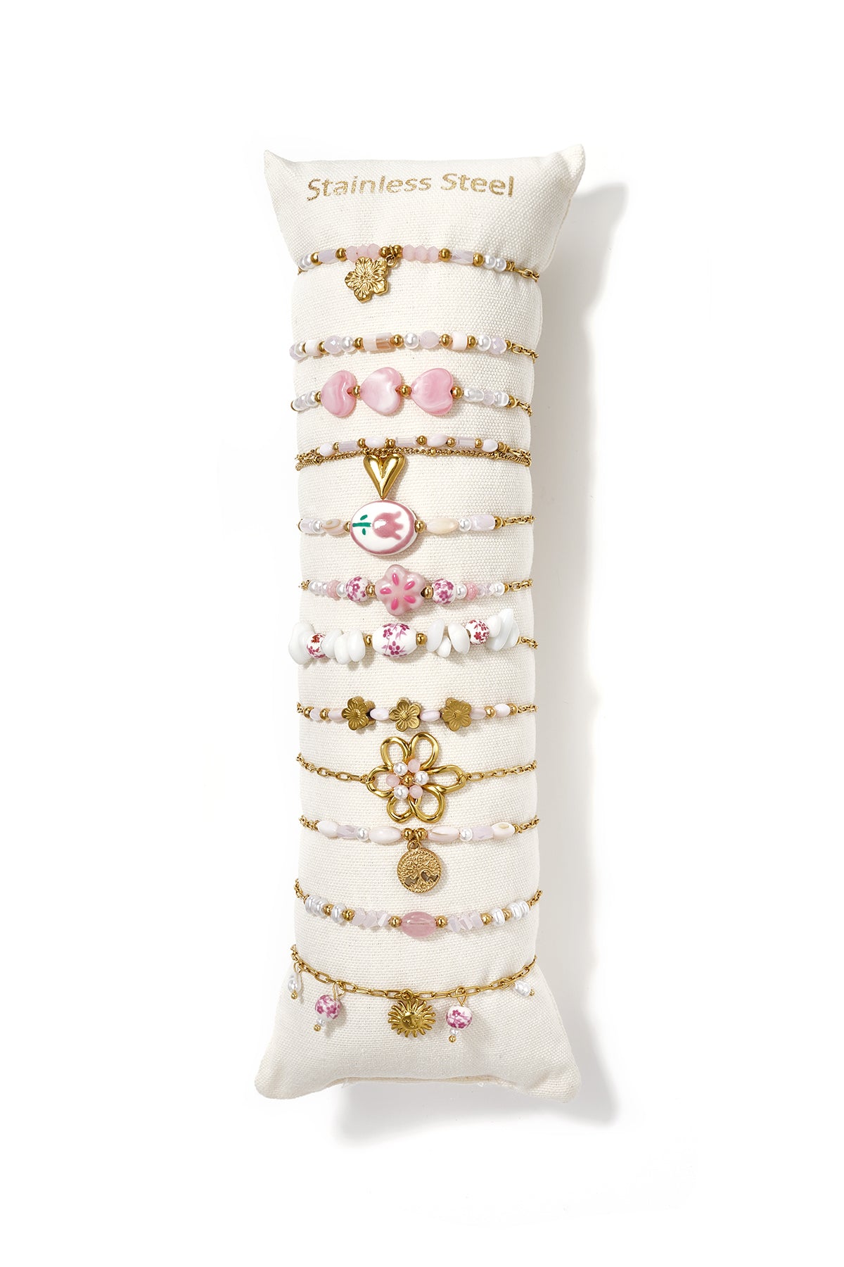 14K vergulde keramische armbandensets met bloemenmotief, casual, dagelijks en romantisch, damessieraden
