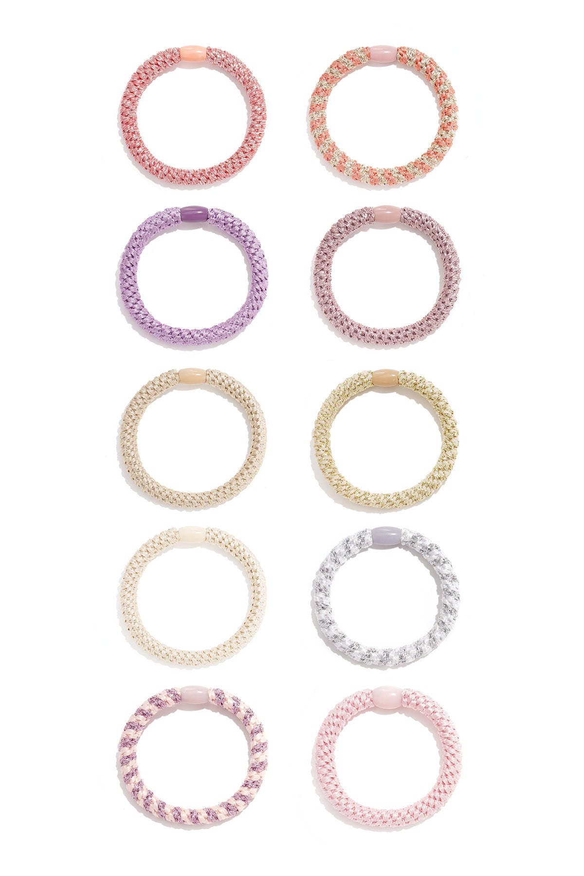 Haarelastiekjes in diverse kleuren, eenvoudig, van polyester, ideaal voor dagelijks gebruik.