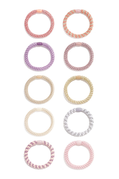 Haarelastiekjes in diverse kleuren, eenvoudig, van polyester, ideaal voor dagelijks gebruik.