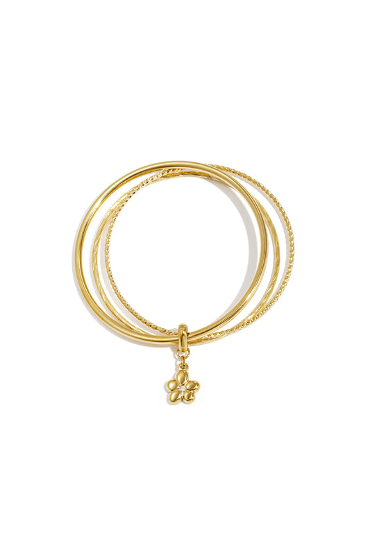 Bangles met hangende bloem charm