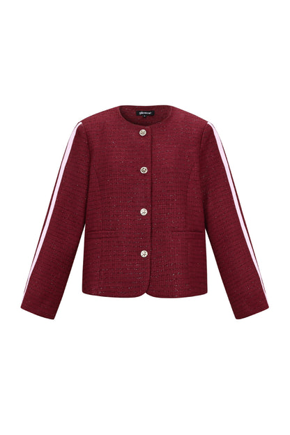 Geweven Polyestervezel Vrouwen Jas Elegant Ruit Herfst/Winter