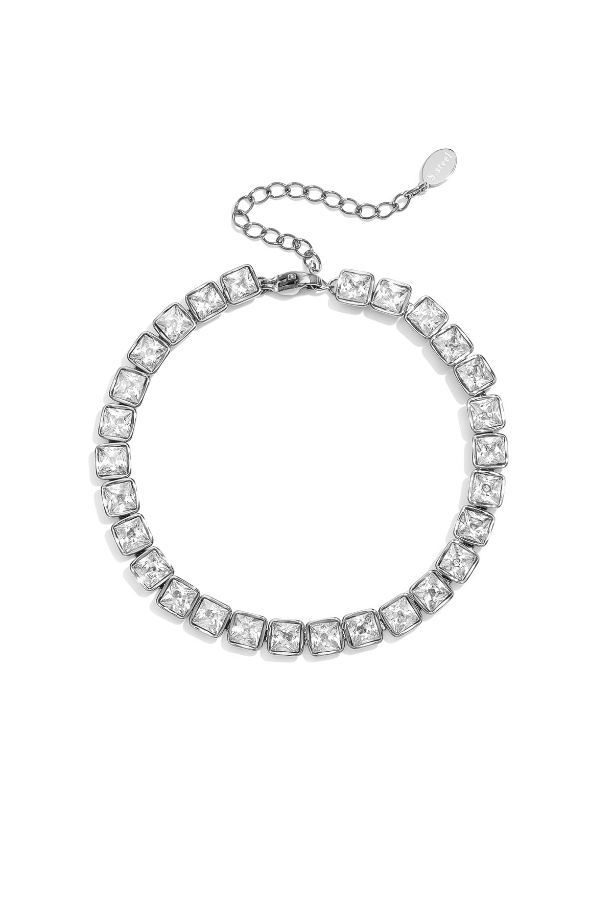 Roestvrijstalen kralenarmbanden, rechthoekig, eenvoudig, geschikt voor dagelijks gebruik, Simple Series, damessieraden