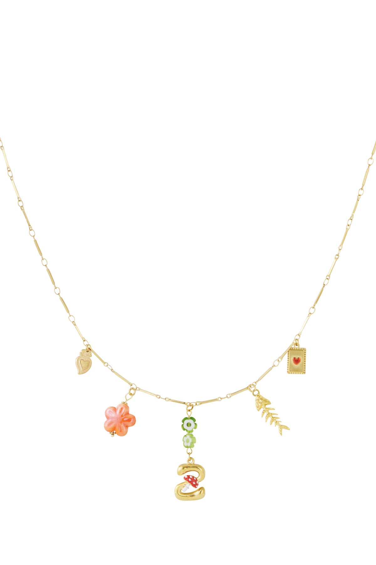 Happy Initials ketting met bedels