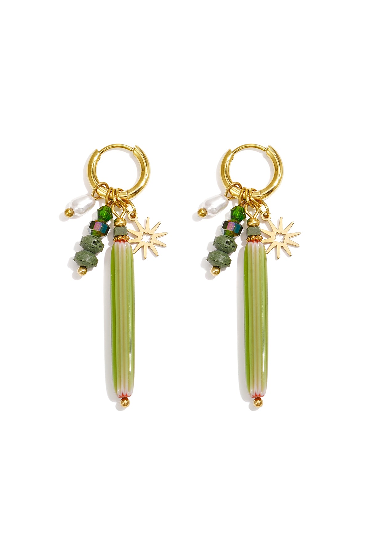 Oorbellen met roestvrijstalen kralen, Simple Daily serie, dames sieraden