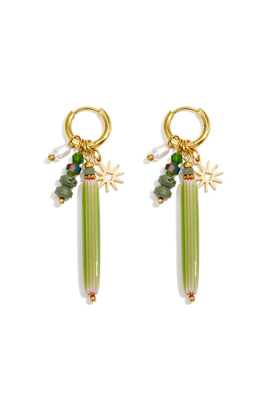 Oorbellen met roestvrijstalen kralen, Simple Daily serie, dames sieraden