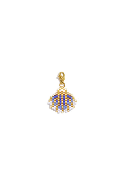 Glazen sieradenbedels met schelpmotief, vakantie-/strandthema, romantische serie voor dames.