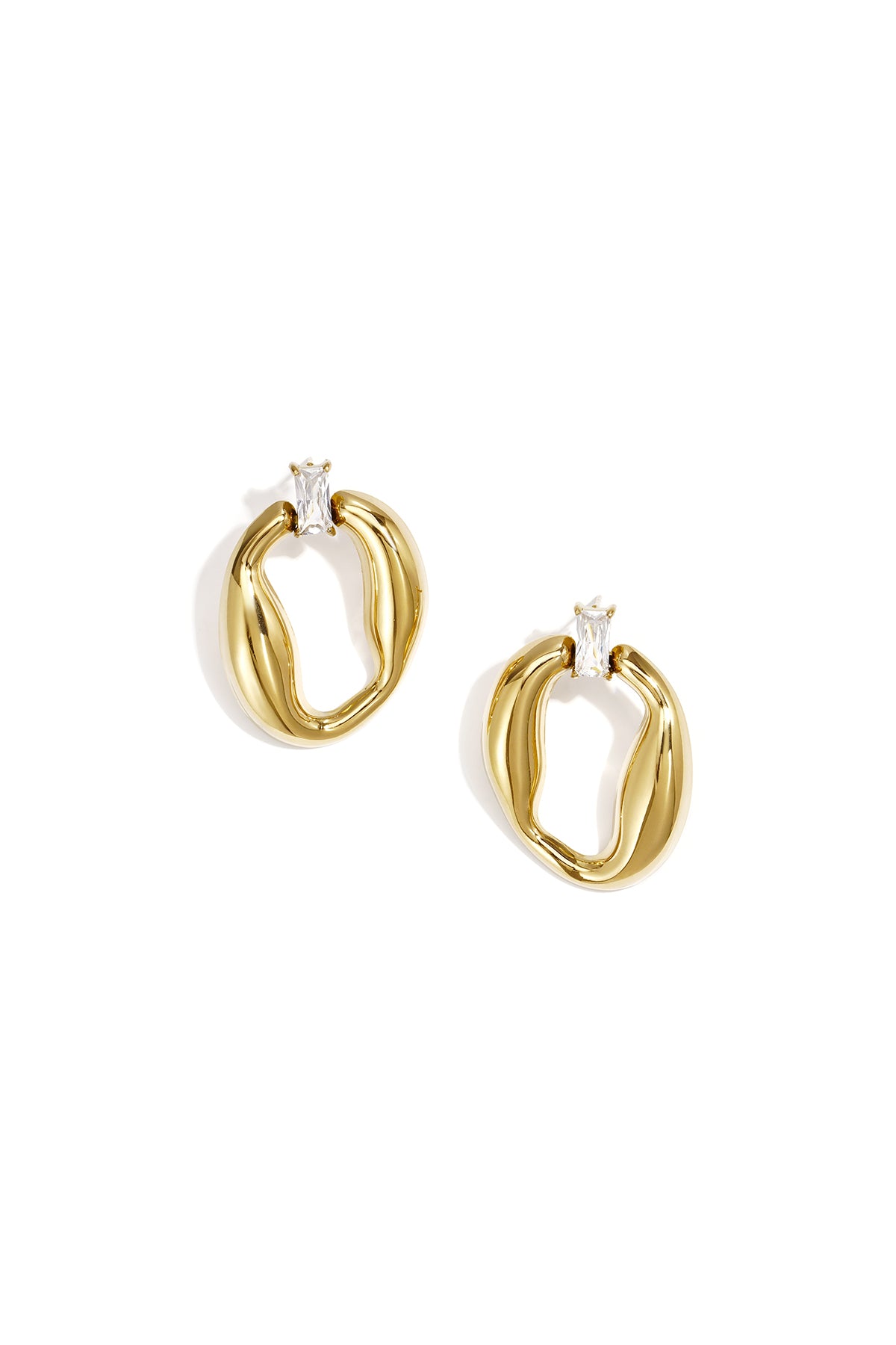 Roestvrijstalen oorknopjes met onregelmatige vorm, eenvoudige, alledaagse serie, dames sieraden